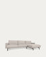 Divano Galene 3 posti con chaise longue destro beige 254 cm
