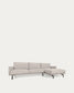 Divano Galene 3 posti con chaise longue destro beige 254 cm