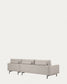 Divano Galene 3 posti con chaise longue destro beige 254 cm