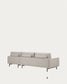 Divano Galene 3 posti con chaise longue destro beige 254 cm