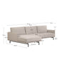 Divano Galene 3 posti con chaise longue sinistro beige 254 cm