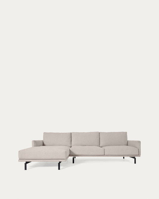 Divano Galene 3 posti con chaise longue sinistro beige 254 cm
