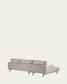Divano Galene 3 posti con chaise longue sinistro beige 254 cm