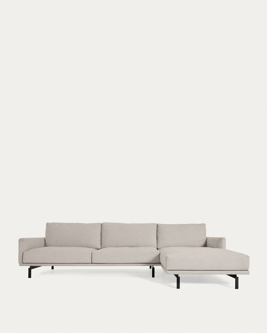 Divano Galene 4 posti con chaise longue destro beige 314 cm