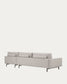 Divano Galene 4 posti con chaise longue destro beige 314 cm