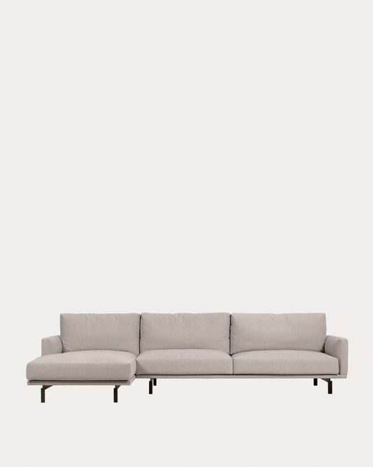 Divano Galene 4 posti con chaise longue sinistro beige 314 cm