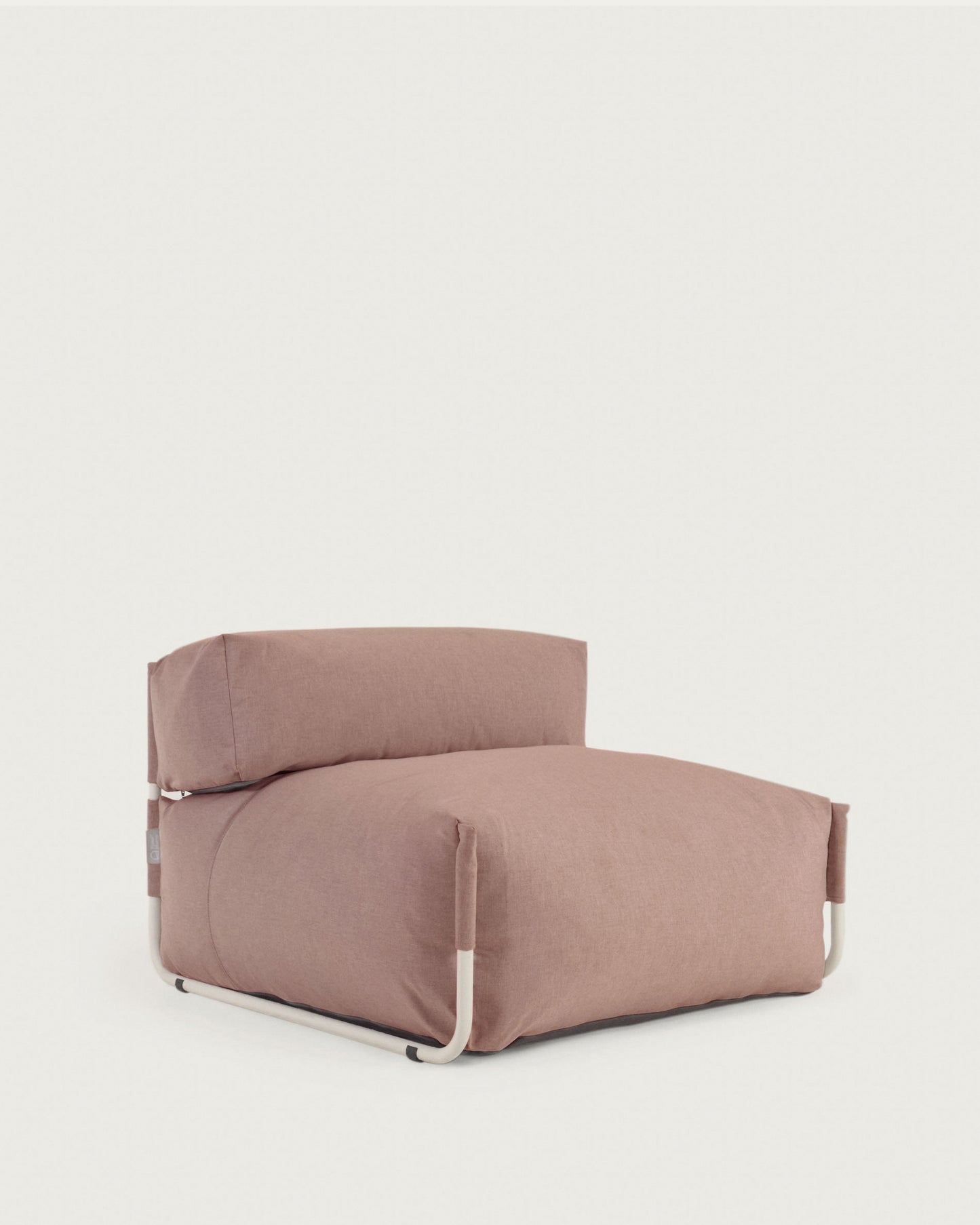 Pouf divano modulare schienale Square terracotta alluminio bianco 101x101cm