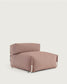 Pouf divano modulare schienale Square terracotta alluminio bianco 101x101cm