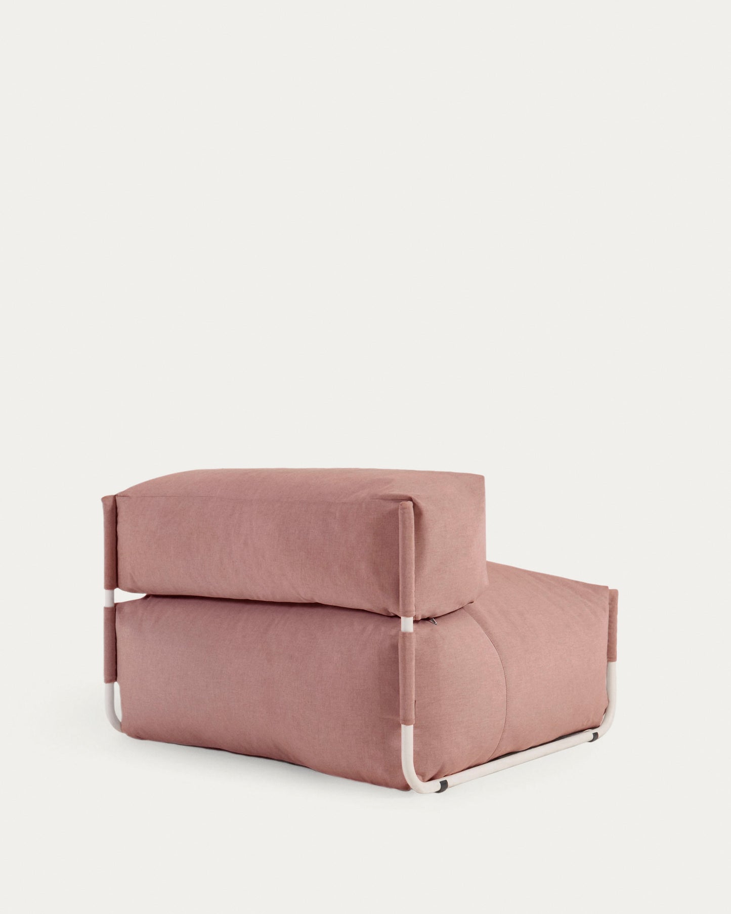 Pouf divano modulare schienale Square terracotta alluminio bianco 101x101cm