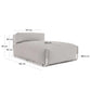 Pouf divano modulare longue schienale Square grigio chiaro e alluminio bianco 165 x 101 cm