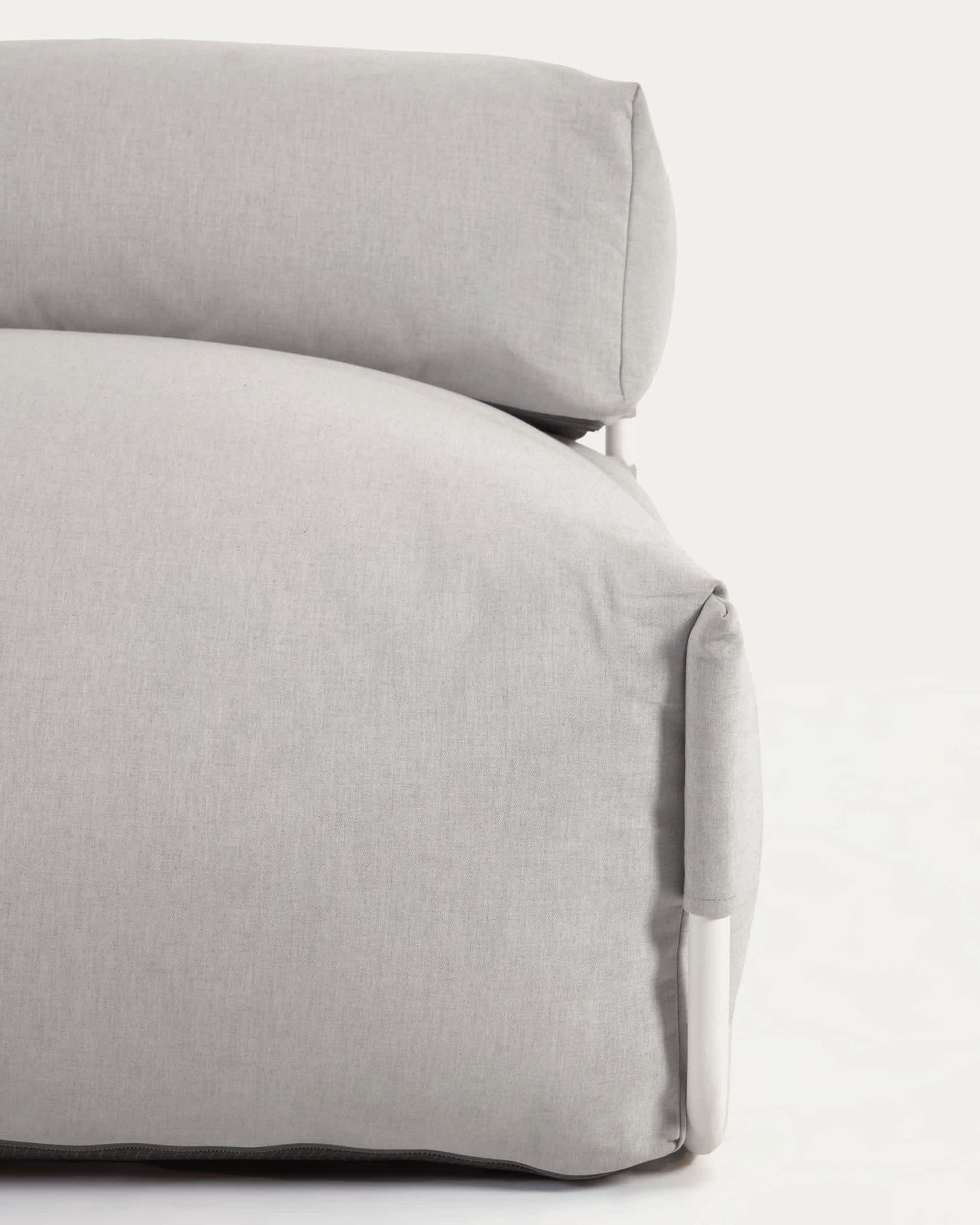 Pouf divano modulare longue schienale Square grigio chiaro e alluminio bianco 165 x 101 cm