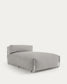 Pouf divano modulare longue schienale Square grigio chiaro e alluminio bianco 165 x 101 cm