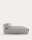 Pouf divano modulare longue schienale Square grigio chiaro e alluminio bianco 165 x 101 cm