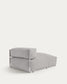 Pouf divano modulare longue schienale Square grigio chiaro e alluminio bianco 165 x 101 cm