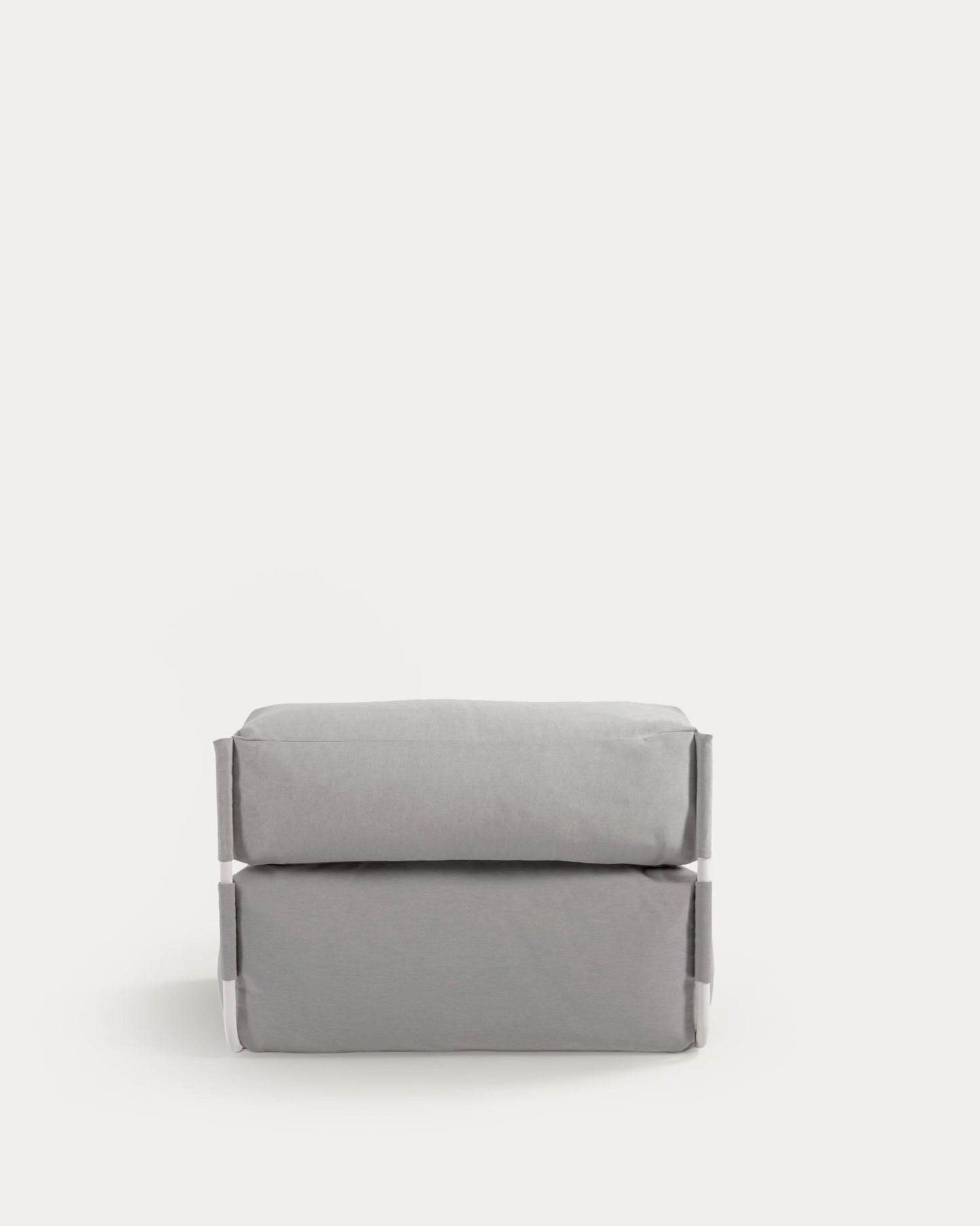 Pouf divano modulare longue schienale Square grigio chiaro e alluminio bianco 165 x 101 cm