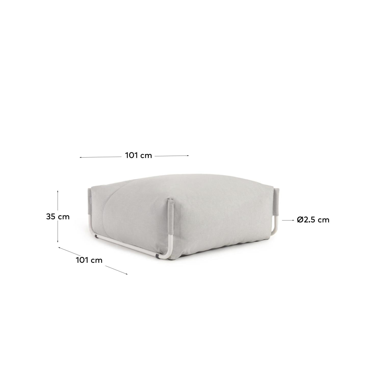 Pouf divano modulare Square grigio chiaro e alluminio bianco 101 x 101 cm