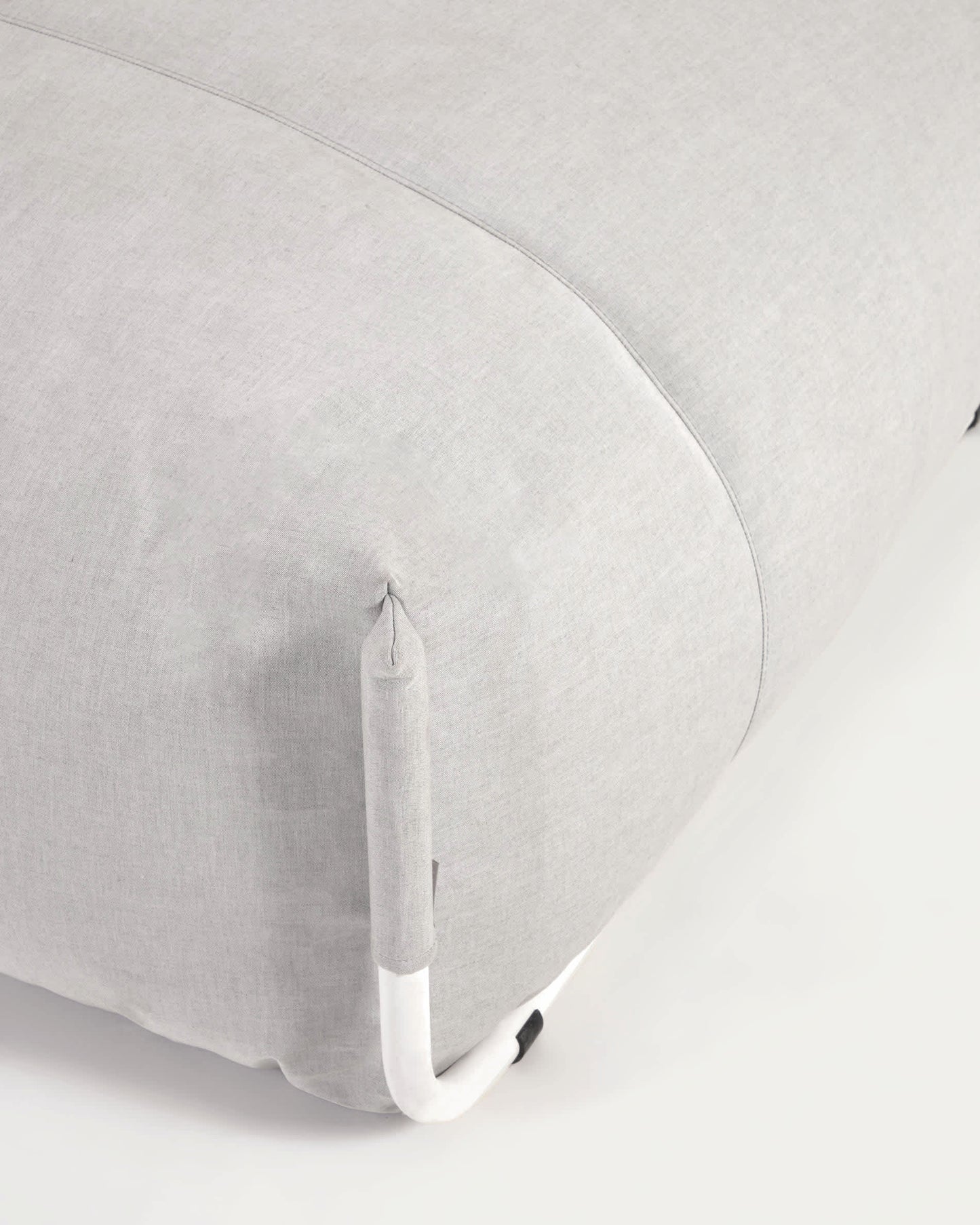 Pouf divano modulare Square grigio chiaro e alluminio bianco 101 x 101 cm