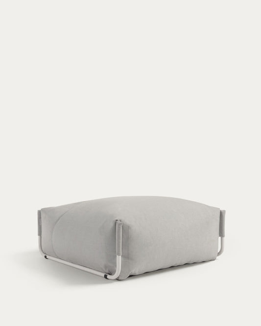 Pouf divano modulare Square grigio chiaro e alluminio bianco 101 x 101 cm
