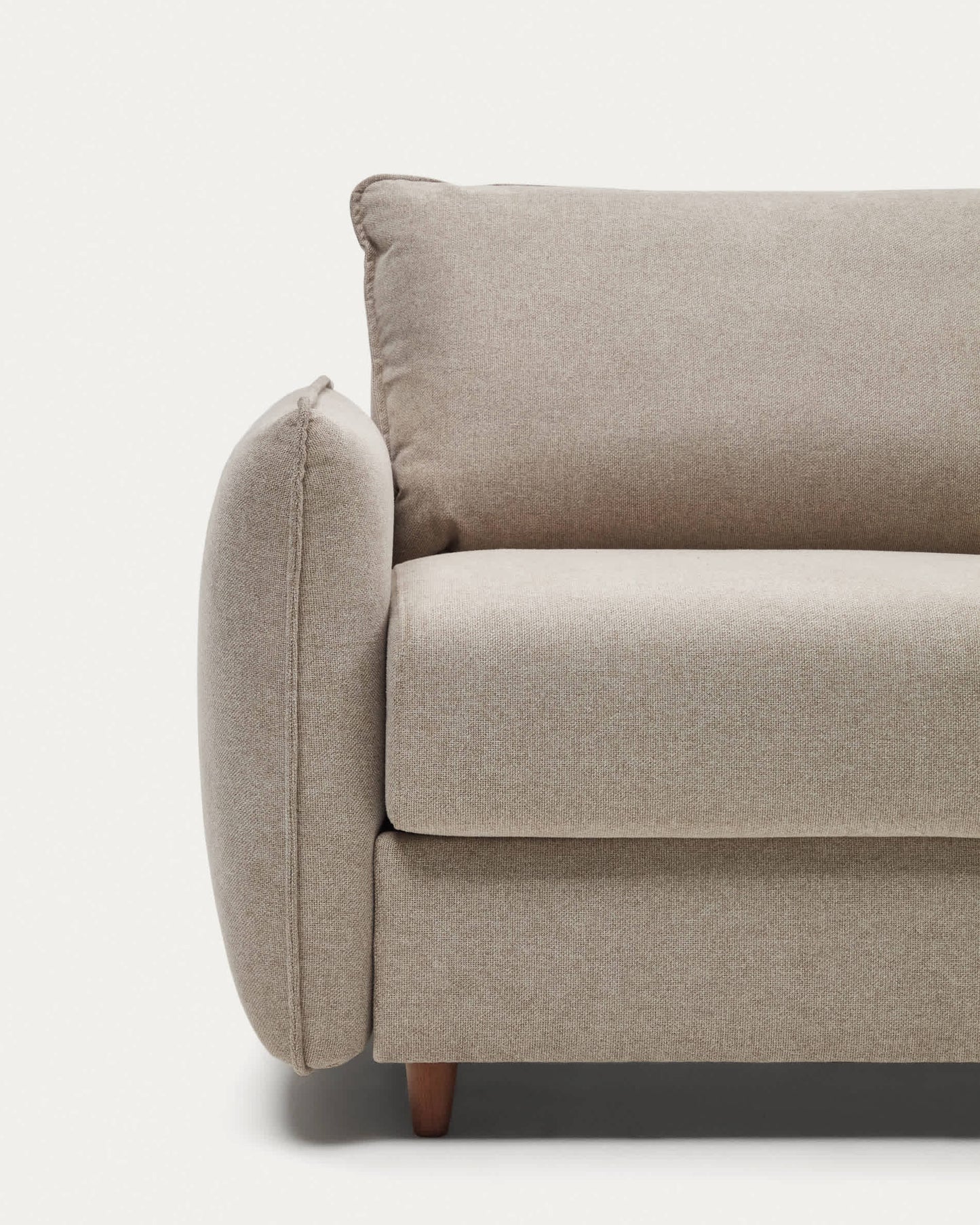 Divano letto Carlota 2 posti in ciniglia beige 185 cm