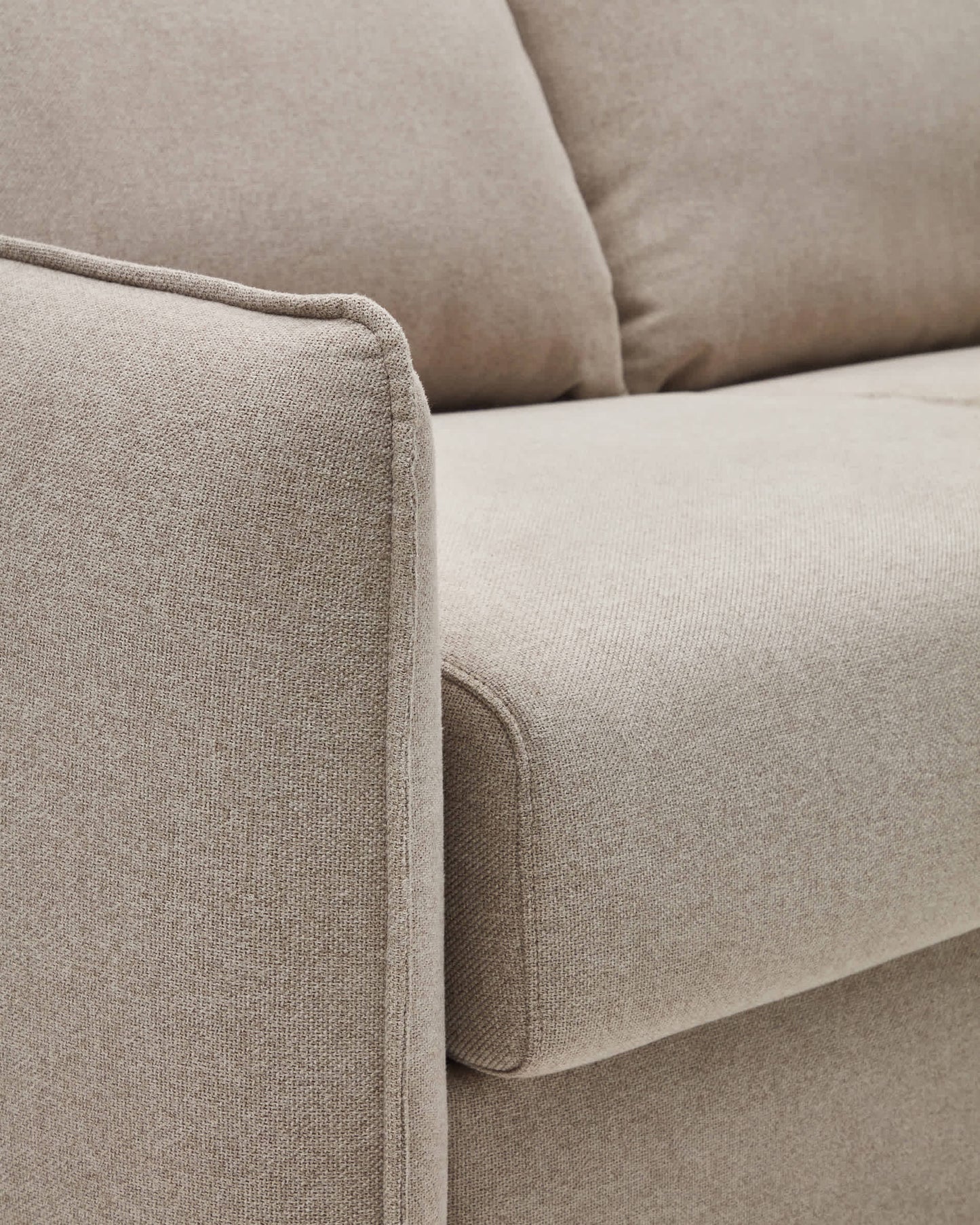 Divano letto Carlota 2 posti in ciniglia beige 185 cm