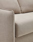 Divano letto Carlota 2 posti in ciniglia beige 185 cm