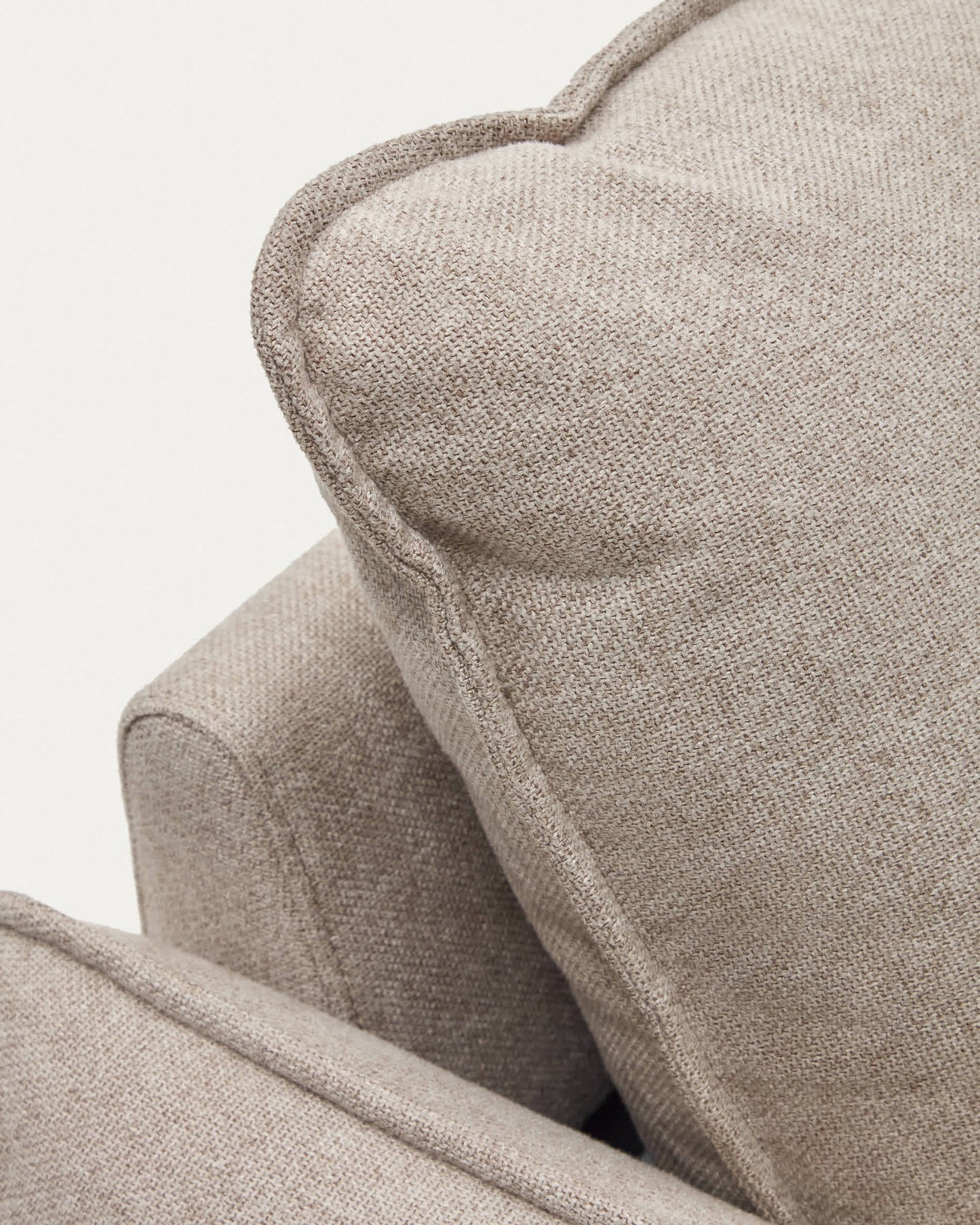Divano letto Carlota 2 posti in ciniglia beige 185 cm