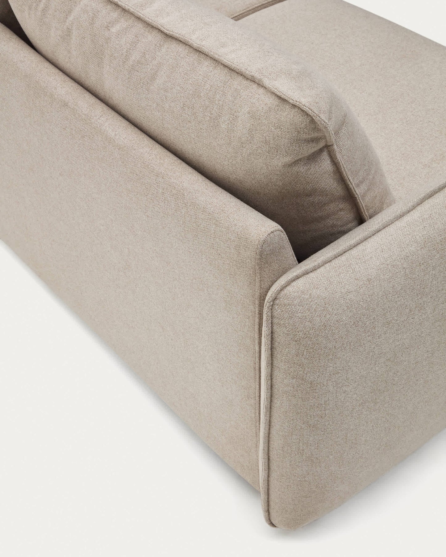 Divano letto Carlota 2 posti in ciniglia beige 185 cm