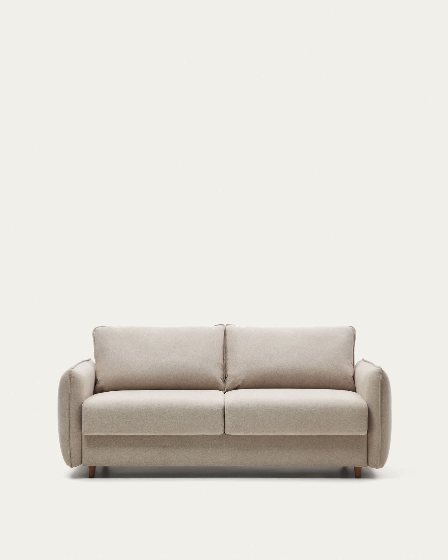 Divano letto Carlota 2 posti in ciniglia beige 185 cm