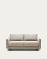 Divano letto Carlota 2 posti in ciniglia beige 185 cm