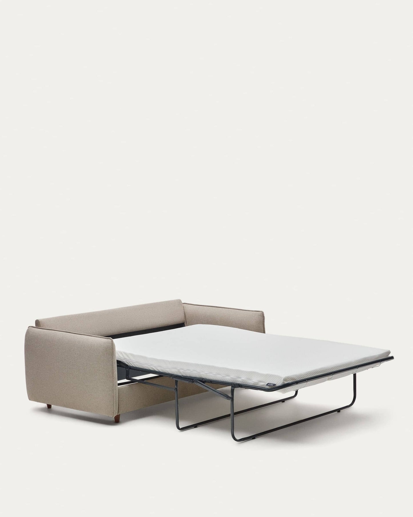 Divano letto Carlota 2 posti in ciniglia beige 185 cm