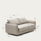Divano letto Carlota 2 posti in ciniglia beige 185 cm