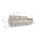 Divano Carlota 3 posti beige 213 cm