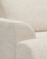 Divano Karin 2 posti in ciniglia beige con gambe in legno di faggio massiccio con finitura tono noce 210 cm
