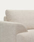 Divano Karin 3 posti beige con gambe in legno di faggio massiccio con finitura tono noce 231 cm