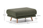 Poggiapiedi Karin verde scuro con gambe in legno massiccio di faggio con finitura tono naturale 90 x 70 cm