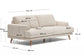 Divano Karin 2 posti in ciniglia beige con gambe in legno di faggio massiccio 211 cm