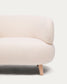 Poltrona Luisa in tessuto bouclé écru in legno massiccio di faggio 90 cm