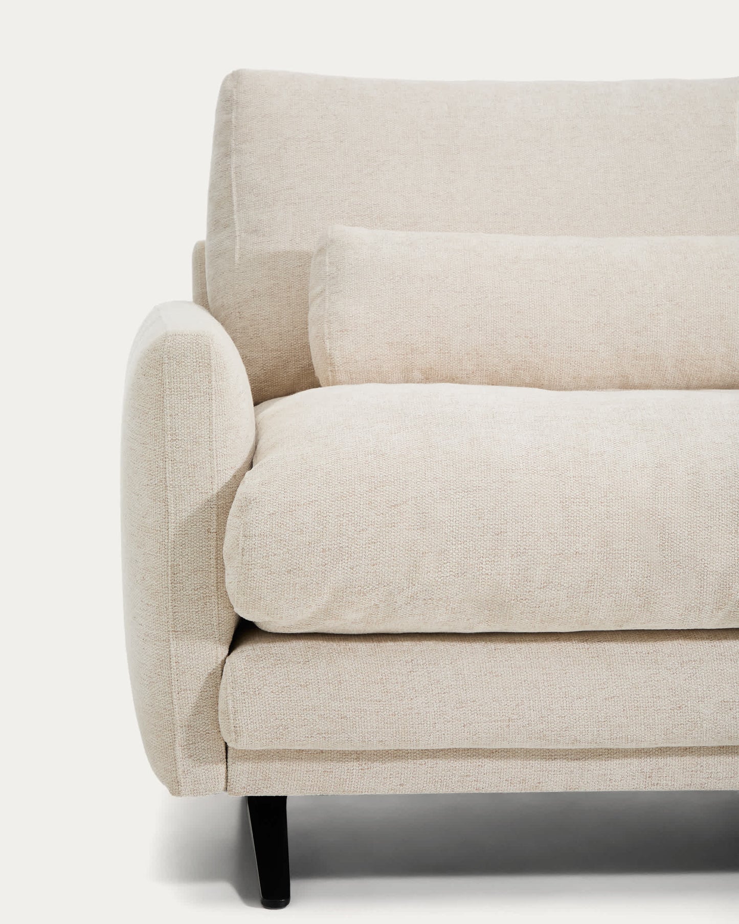 Divano Veliro 2 posti in ciniglia beige con gambe in acciaio nero 210 cm FSC Mix Credito