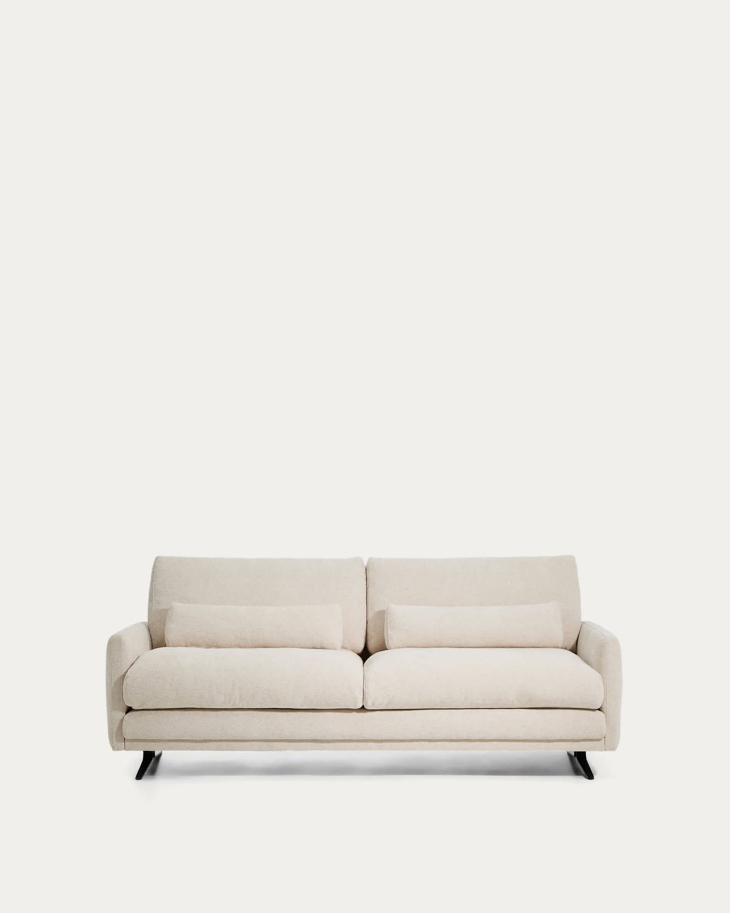 Divano Veliro 2 posti in ciniglia beige con gambe in acciaio nero 210 cm FSC Mix Credito