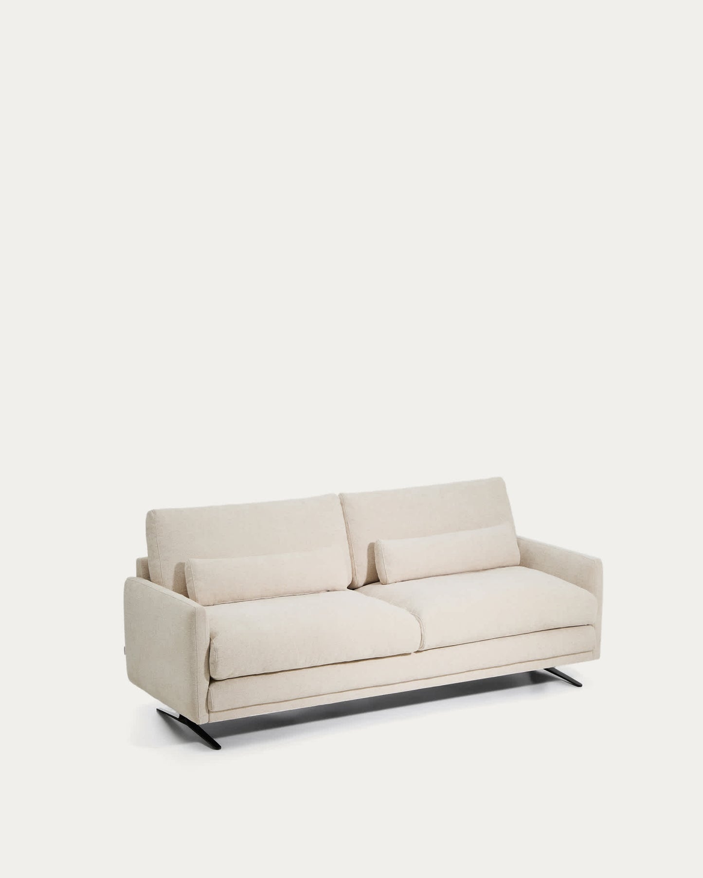 Divano Veliro 2 posti in ciniglia beige con gambe in acciaio nero 210 cm FSC Mix Credito