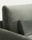 Divano Veliro 2 posti in velluto verde con gambe in acciaio finitura nera 210 cm FSC Mix Credit