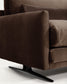 Divano Veliro 2 posti in velluto marrone cioccolato con gambe in acciaio finitura nera 210 cm FSC Mix Credit