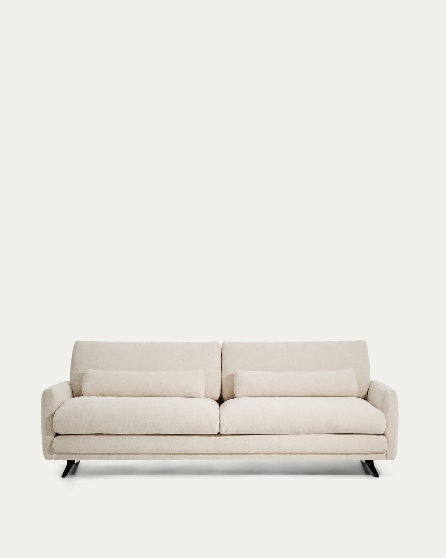 Divano Veliro 3 posti in ciniglia beige con gambe in acciaio nero 240 cm FSC Mix Credit