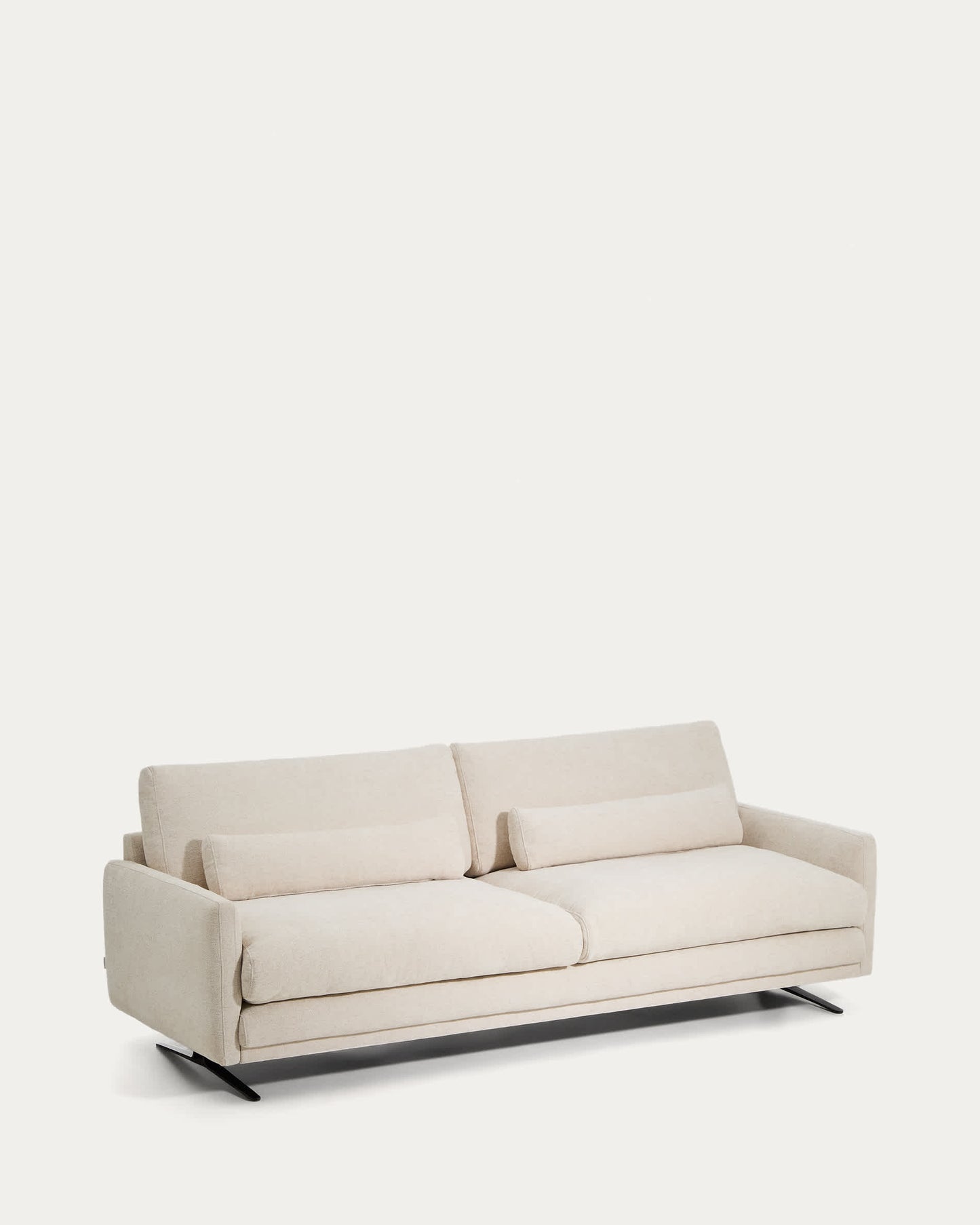 Divano Veliro 3 posti in ciniglia beige con gambe in acciaio nero 240 cm FSC Mix Credit
