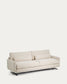 Divano Veliro 3 posti in ciniglia beige con gambe in acciaio nero 240 cm FSC Mix Credit