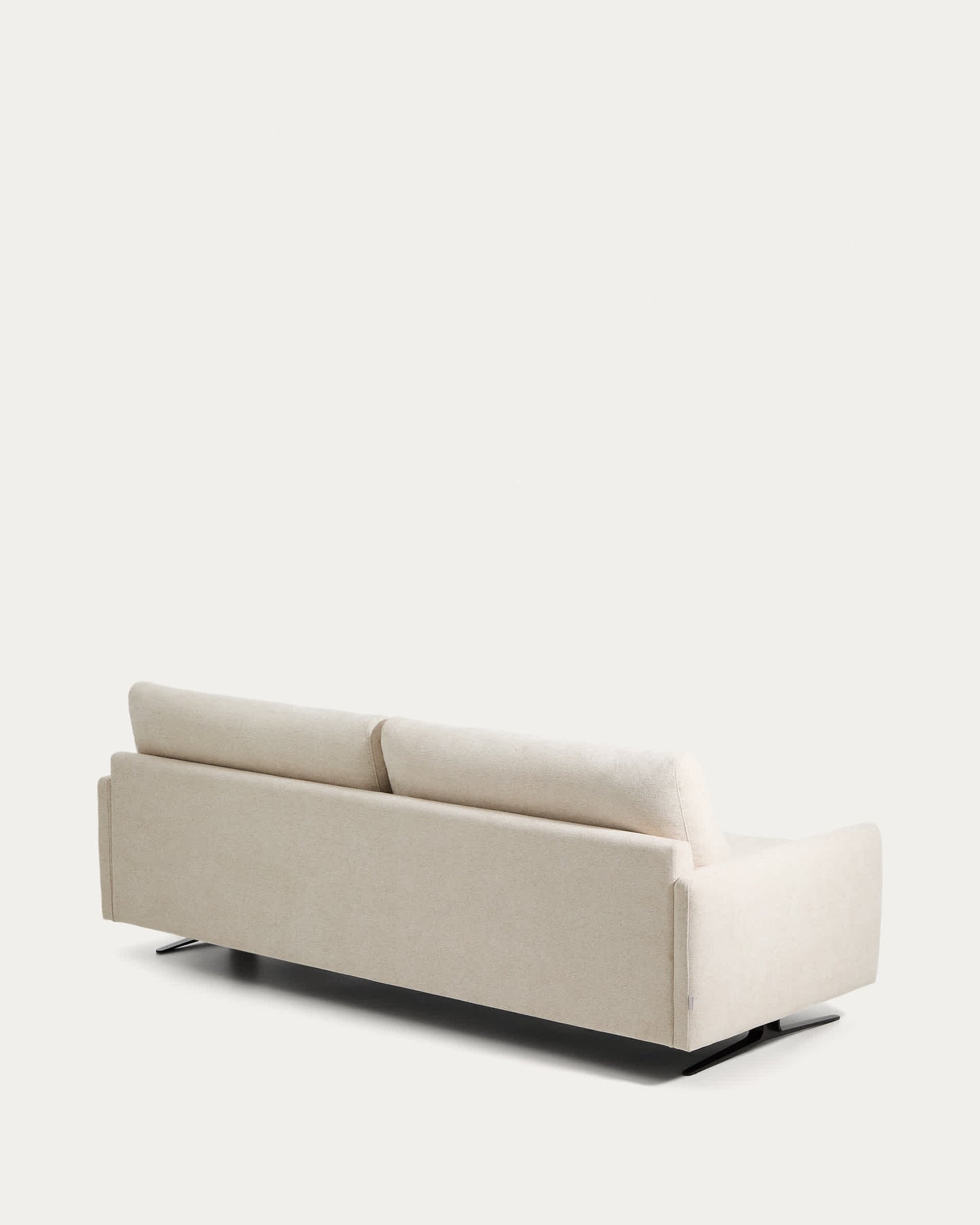 Divano Veliro 3 posti in ciniglia beige con gambe in acciaio nero 240 cm FSC Mix Credit