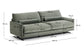 Divano Veliro 3 posti in velluto verde con gambe in acciaio nero 240 cm FSC Mix Credit