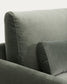 Divano Veliro 3 posti in velluto verde con gambe in acciaio nero 240 cm FSC Mix Credit