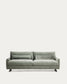 Divano Veliro 3 posti in velluto verde con gambe in acciaio nero 240 cm FSC Mix Credit