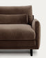 Divano Veliro 3 posti in velluto marrone cioccolato con gambe in acciaio nero 240 cm FSC Mix Credit